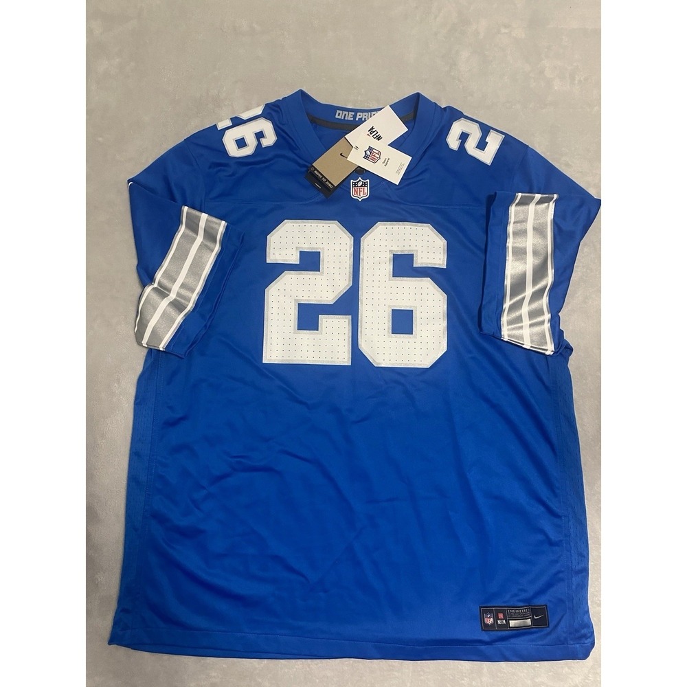 Nike NFL Detroit Lions Jahmyr Gibbs 26 Jersey Mens 3XL Blue Silver One Pride NEW - Picture 2 of 7